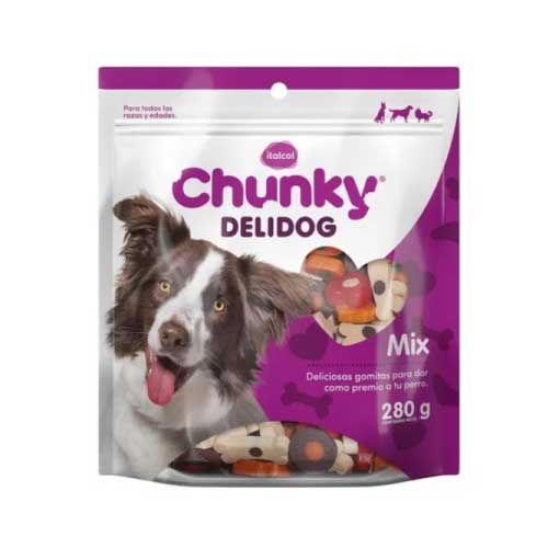Snacks Chunky Delidog Mix Para Perros x 280 grs